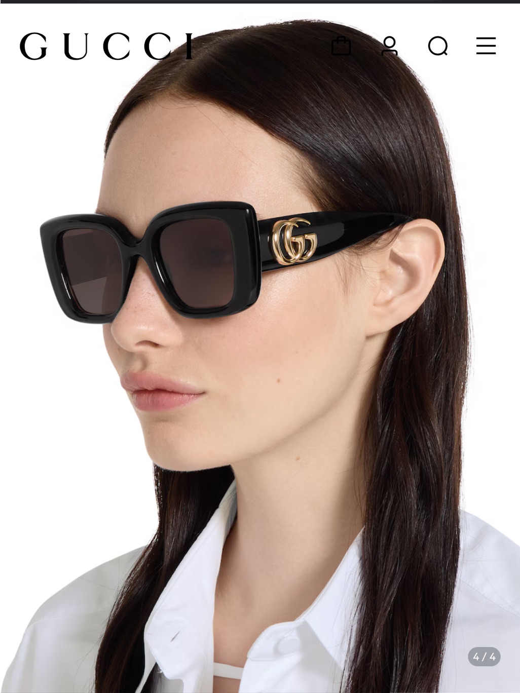 Gucci Black Sunglasses With Gold Gg